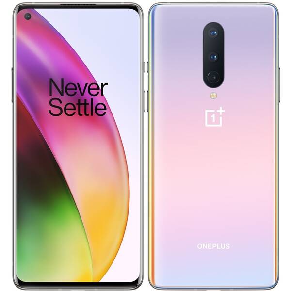 Mobilní telefon OnePlus 8 128 GB 5G - ZÁNOVNÍ - 12 měsíců záruka bílý - Interstellar Glow 

