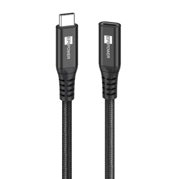 Kabel ERPOWER Extender USB-C/USB-C, 2m černý

