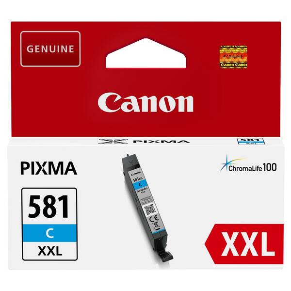 Inkoustová náplň Canon CLI-581XXL C, 282 stran azurová

