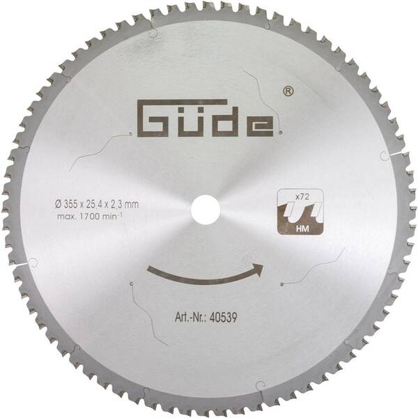 Kotouč pilový Güde HM 355x25,4x72Z 


