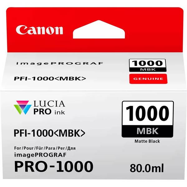 Inkoustová náplň Canon PFI-1000 MBK, 80 ml, matná černá 

