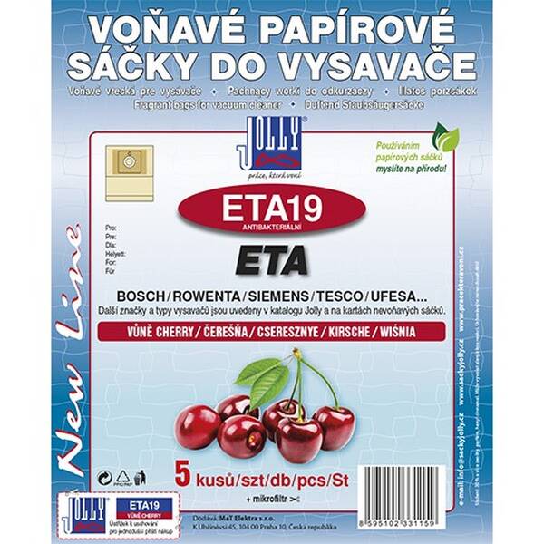 Sáčky do vysavače Jolly 3115S ETA 19 (5 ks) - cherry 

