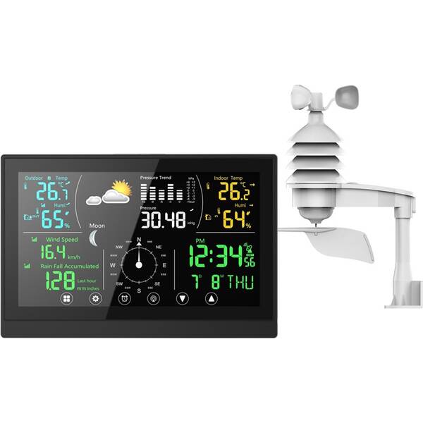 Meteorologická stanice WG WG1 PROFI černá barva
