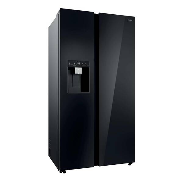 Americká lednice Haier HSW79F18DIGB černá/sklo

