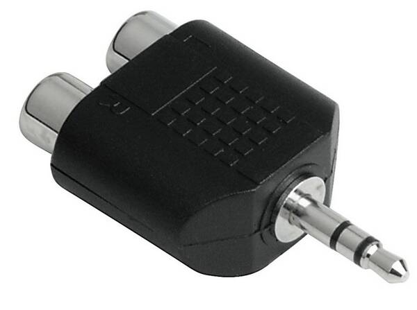 Redukce Hama 2x Cinch / Jack 3,5mm černá

