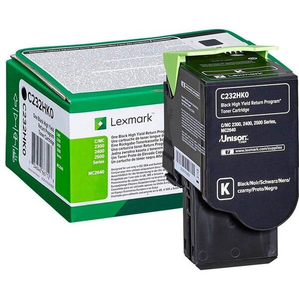 Toner Lexmark C232HK0, 3000 stran, pro C2325dw, C2425dw, C2535dw, MC2325adw, MC2425adw černý

