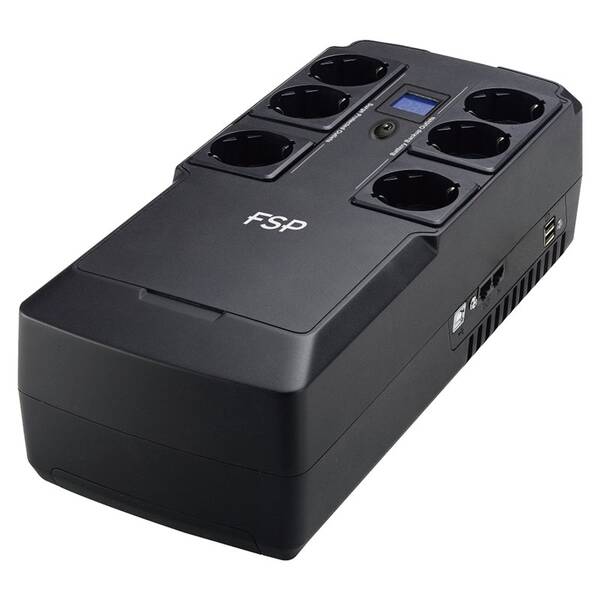 Záložní zdroj FSP NanoFit 800, 800VA/480W, 2xUSB power, LCD, RJ45, offline černý

