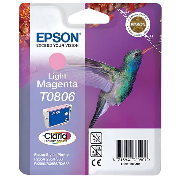Inkoustová náplň Epson T0806, 7,4 ml - světle purpurová 


