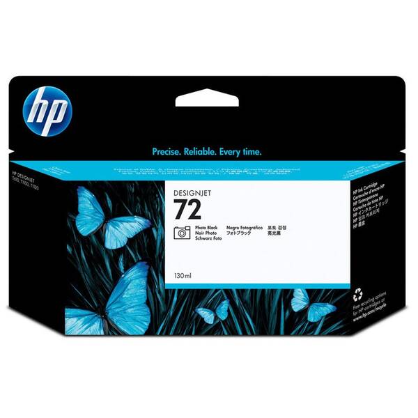 Inkoustová náplň HP 72, 130 ml - foto černá 

