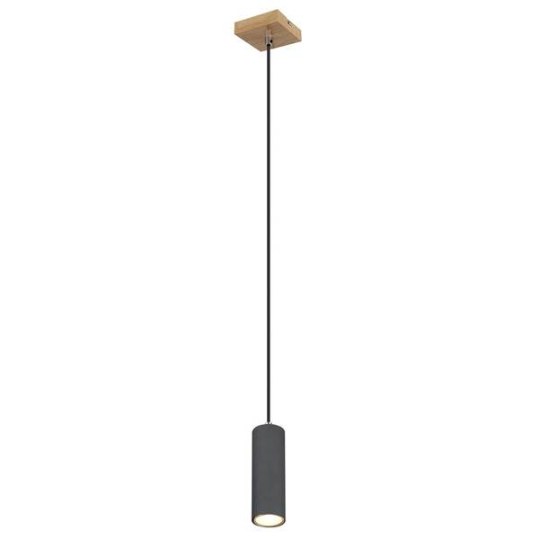 Závěsné svítidlo GLOBO Robby, 1x GU10 černé/dřevo

