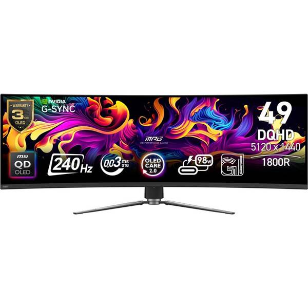 Herní monitor MSI MPG 491CQPX QD-OLED černý

