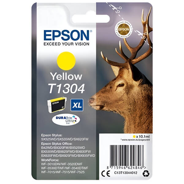 Inkoustová náplň Epson T1304, 10,1 ml žlutá

