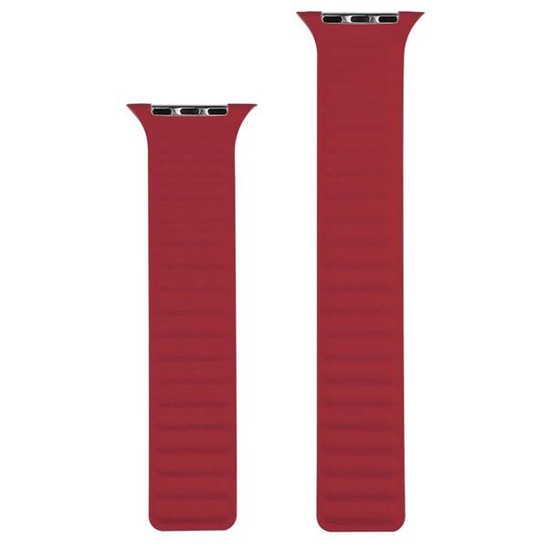 Řemínek COTECi Double Suction kožený na Apple Watch 38/40/41 mm červený

