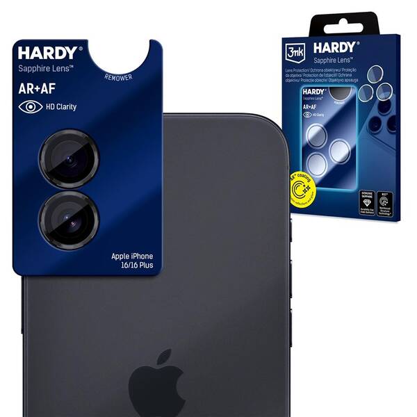 Ochranné sklo čočky fotoaparátu 3mk HARDY Sapphire Lens safírové na Apple iPhone 16/16 plus/17 černé

