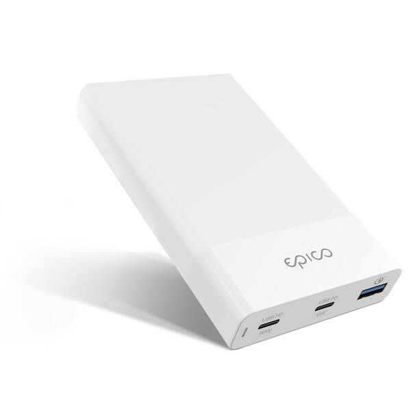 Nabíječka do sítě Epico 60W USB-C PD 18W, USB QC 3.0 bílá

