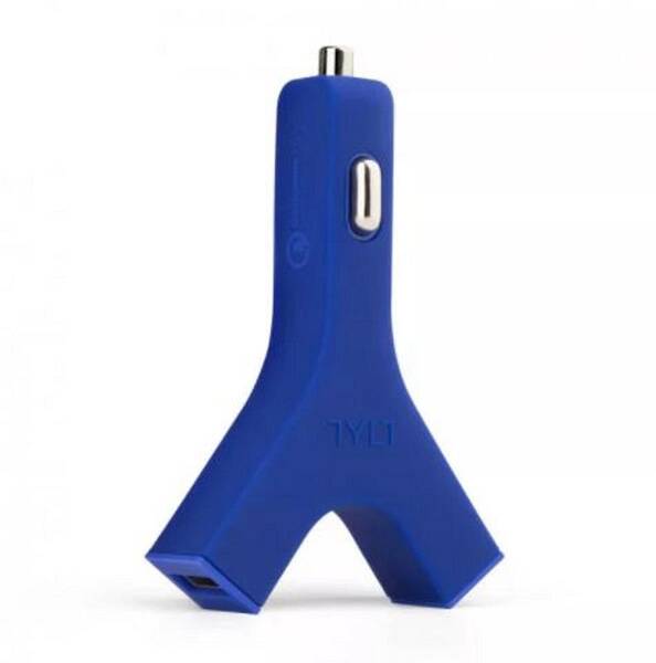 Nabíječka do sítě TYLT micro USB + 2x USB modrá

