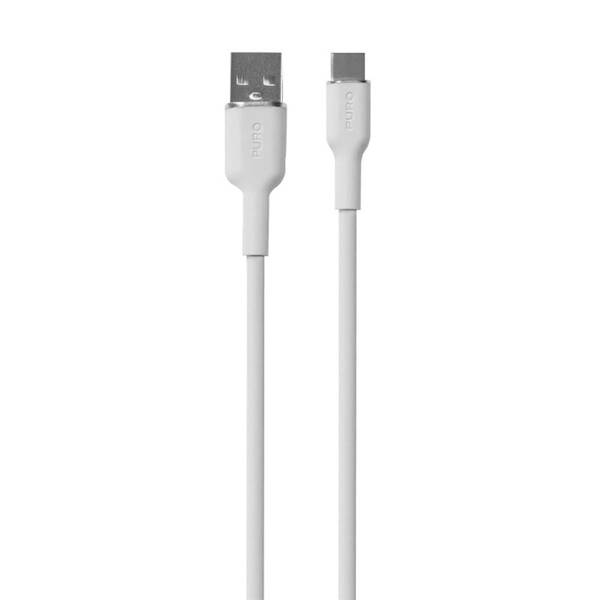 Kabel Puro Soft USB-C/USB-A 60 W, 1,5 m bílý

