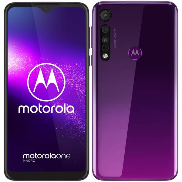 Mobilní telefon Motorola One Macro fialový

