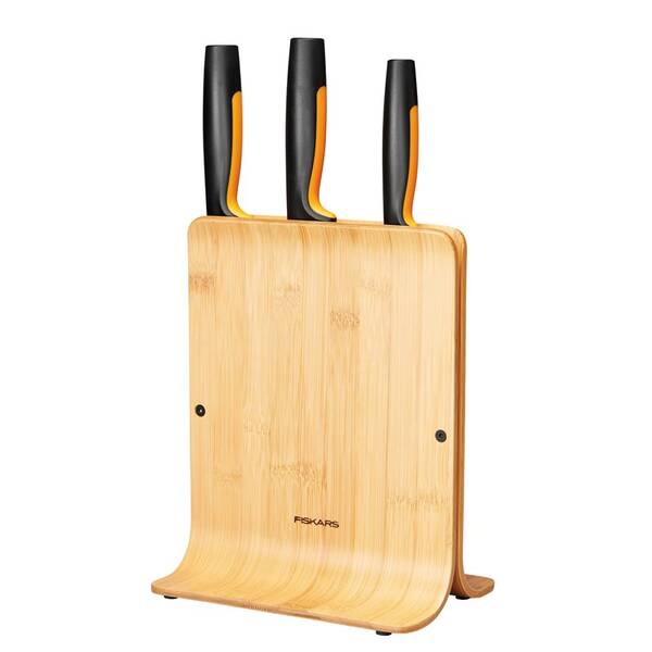 Sada kuchyňských nožů Fiskars 3 ks + blok 

