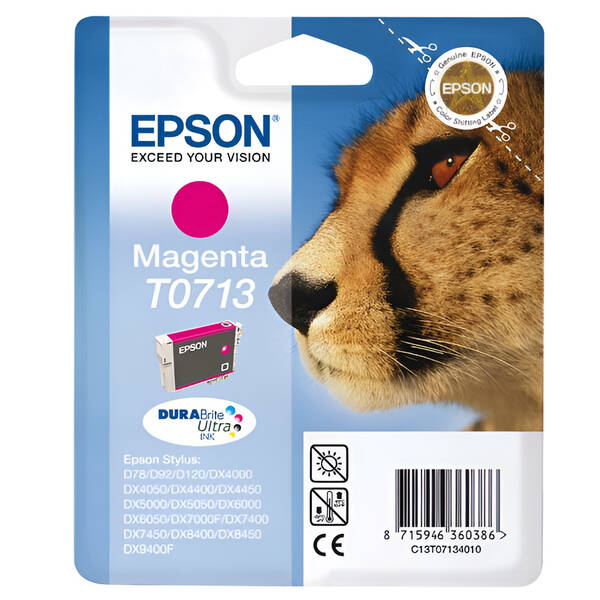 Inkoustová náplň Epson T0713, 270 stran purpurová

