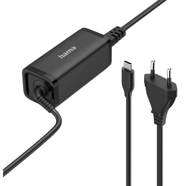 Napájecí adaptér Hama USB-C GaN, Power Delivery 65 W černý

