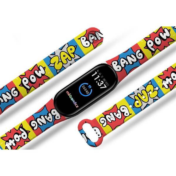 Řemínek Mi-Band na Xiaomi Mi Band 3/4 - motiv Bang, bílý 

