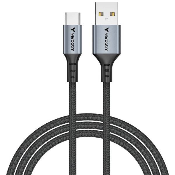 Kabel Verbatim Sync & Charge USB-A/USB-C 18W 1,2m černý

