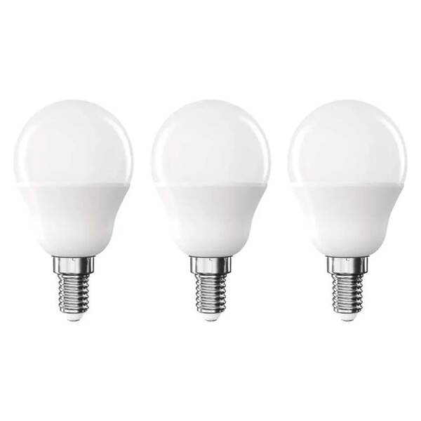 Žárovka LED EMOS Classic mini globe, 4,2W, 470lm, E14, teplá bílá (3 ks) 

