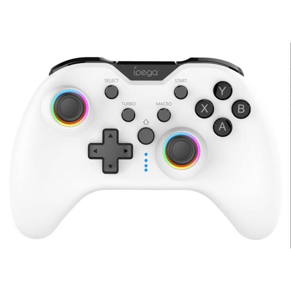 Gamepad iPega 9111B Bluetooth RGB pro Android/iOS/PS3/PS4/PC/N-Switch bílá barva
