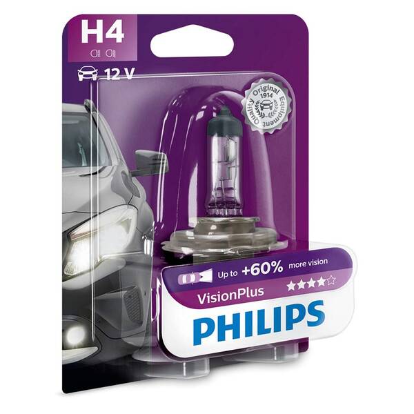 Autožárovka Philips VisionPlus H4 (1 ks) 

