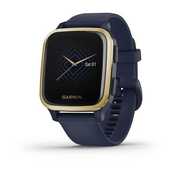 Chytré hodinky Garmin Venu Sq Music - Light Gold/Blue Band 

