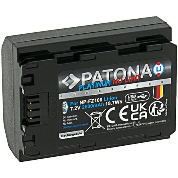 Baterie PATONA Platinum NP-FZ100 2600 mAh Li-Ion (Sony) černá

