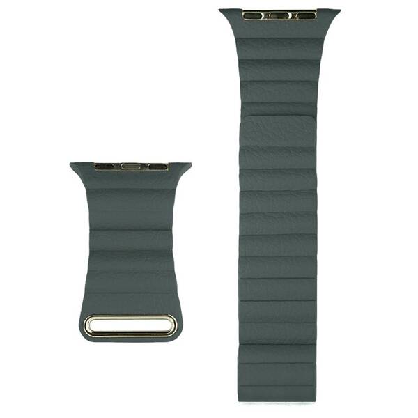 Řemínek COTECi Loop Band na Apple Watch 38/40/41 mm, kožený, magnetický zelený

