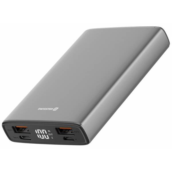 Powerbanka Swissten Aluminium 10 000mAh 20W šedá

