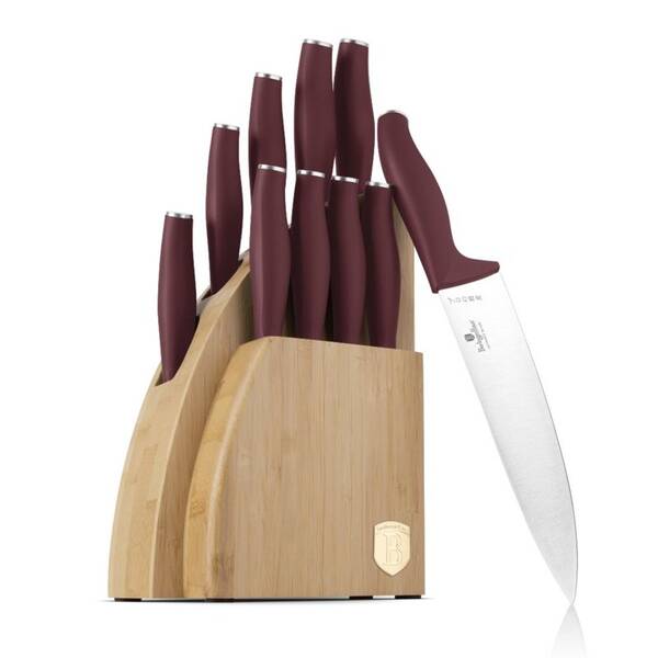 Sada kuchyňských nožů Berlinger Haus BH-2980 BAMBOO (10 ks) hnědá/bordó

