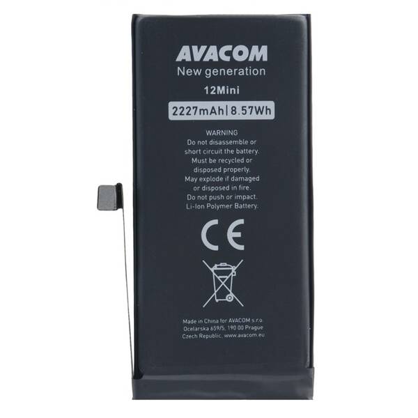 Baterie Avacom na Apple iPhone 12 mini, Li-Ion 3,85V 2227mAh (náhrada A2471) černá

