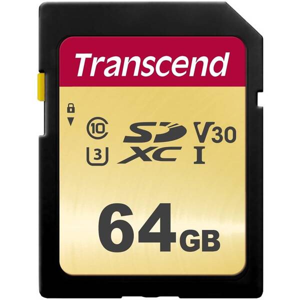 Paměťová karta Transcend 500S SDXC 64GB UHS-I U3 (Class 10) (95R/60W) 
