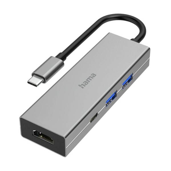 USB Hub Hama Multiport šedý

