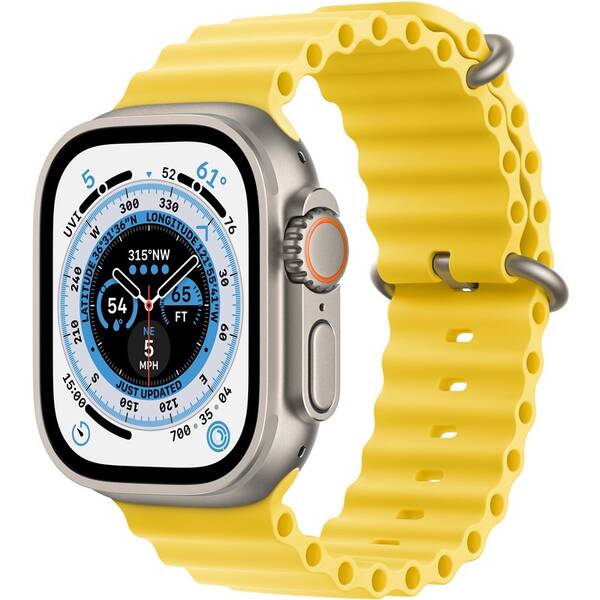 Chytré hodinky Apple GPS + Cellular, 49mm pouzdro z titanu - žlutý oceánský řemínek 

