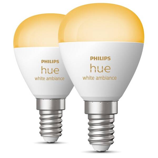 Chytrá žárovka Philips Bluetooth, 5,1W, E14, White Ambiance, 2ks 

