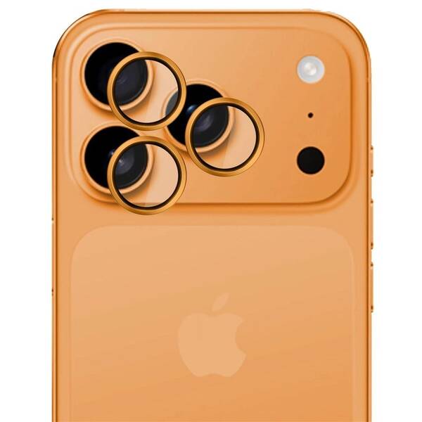 Tvrzené sklo 3mk HARDY Lens Protection Pro na Apple iPhone 17 Pro/Pro Max oranžové

