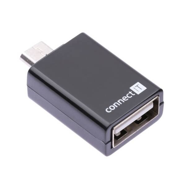 Redukce Connect IT microUSB/USB, OTG šedá

