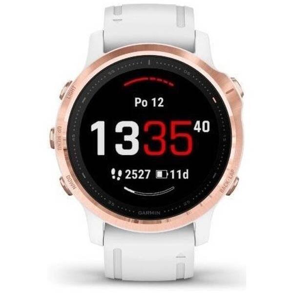 Chytré hodinky Garmin fenix6S PRO Glass (MAP/Music) - rosegold/bílé 

