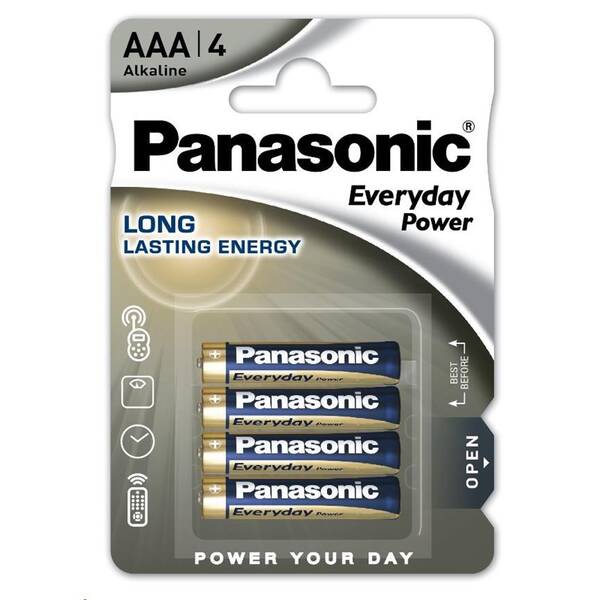 Baterie alkalická Panasonic Everyday AAA, LR03, blistr 4ks 

