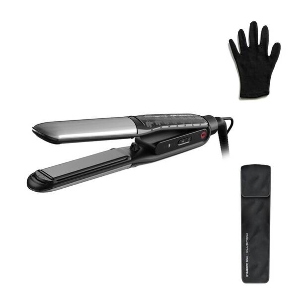 Žehlička na vlasy Rowenta SF712 LE0 Karl Lagerfeld Thermostyle černá/stříbrná

