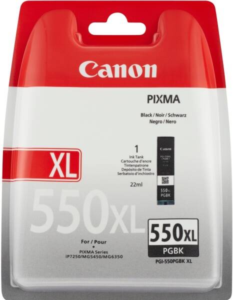Inkoustová náplň Canon PGI550BK XL, 22ml - originální černá

