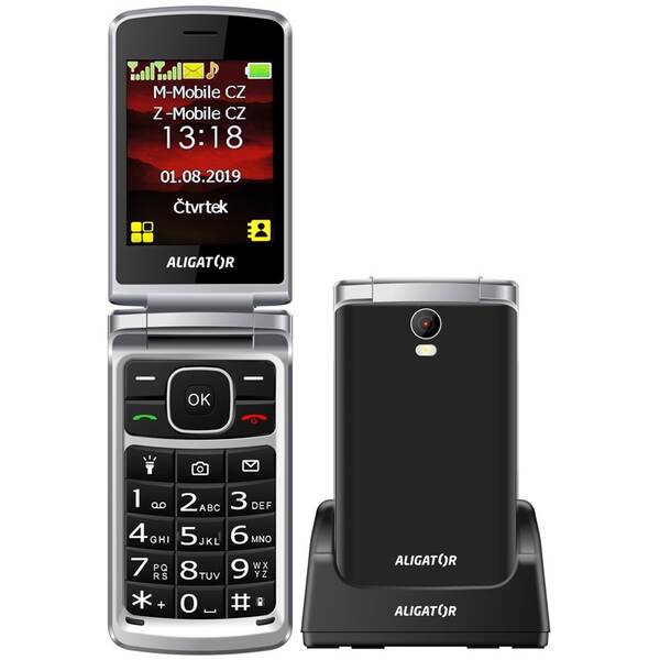 Mobilní telefon Aligator V710 Senior Dual SIM černá barva
