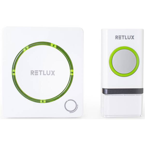 Zvonek bezdrátový RETLUX RDB 110, do sítě 230V + bateriové tlačítko bílý

