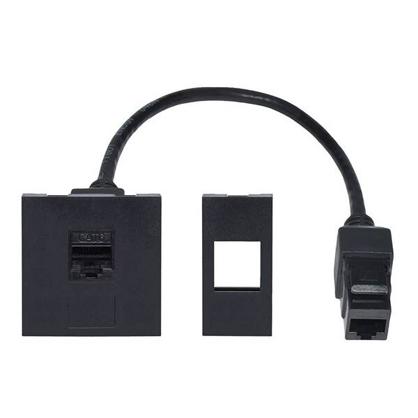 Zásuvka Solight RJ45 Cat6, doplňkový modul pro vestavné zásuvky série PP128 černý

