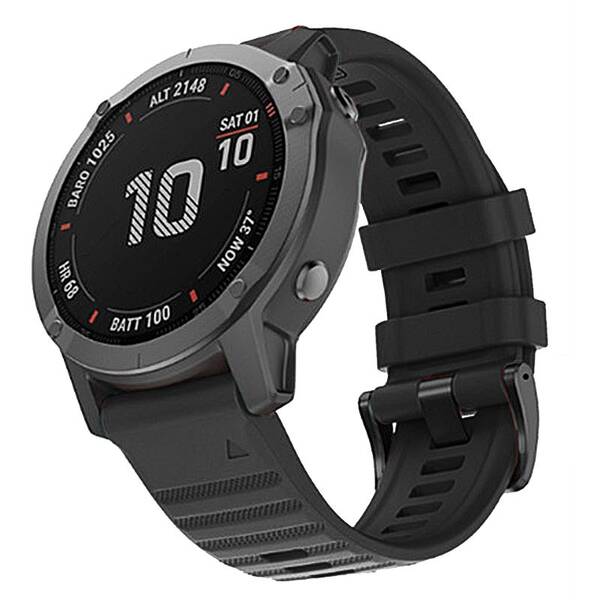 Řemínek RhinoTech pro Garmin QuickFit silikonový outdoor 22mm černý

